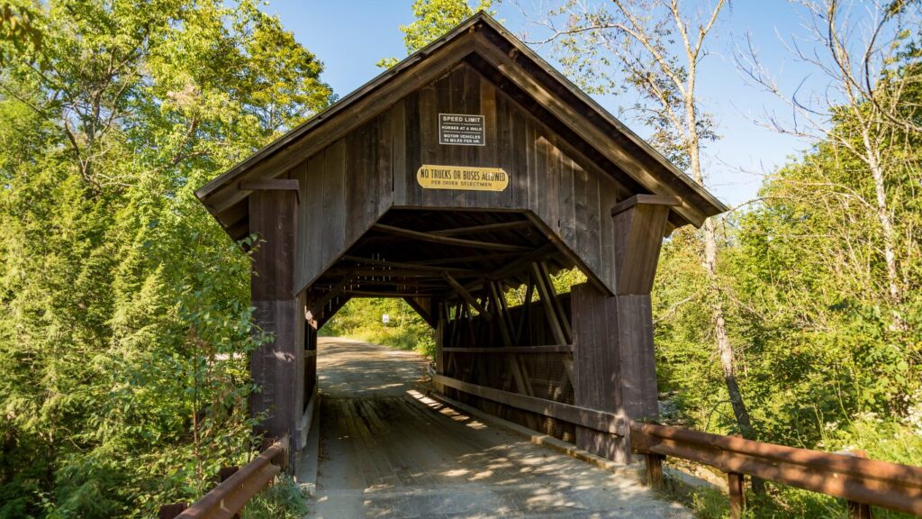 Covered bridge in Stowe, Vermont Covered bridge in Stowe, Vermont
